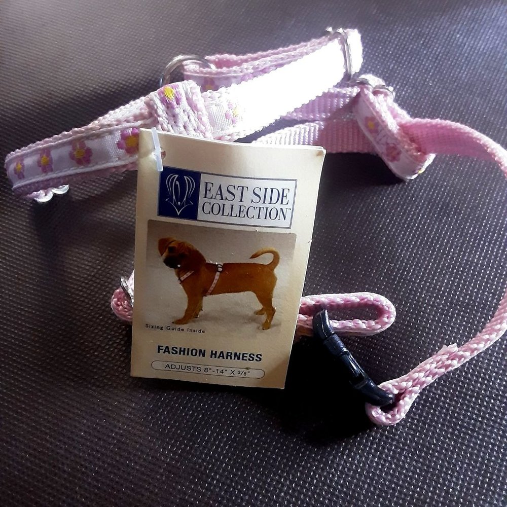 East Side Collection Pink flowers dog  Harness small